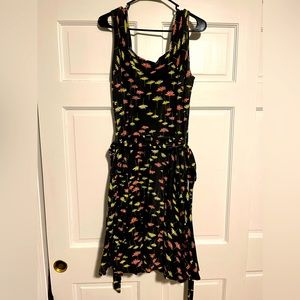 Effie’s Heart floral dress size Large with fabric belt of same pattern